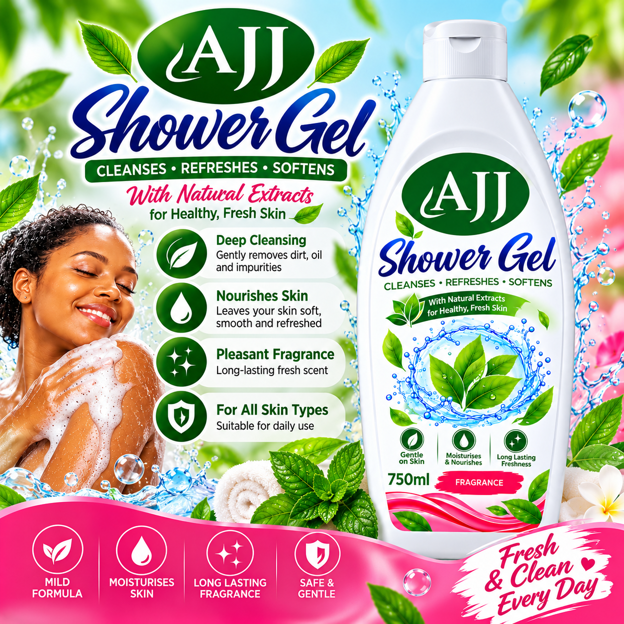 AJJ Shower Gel ad campaign